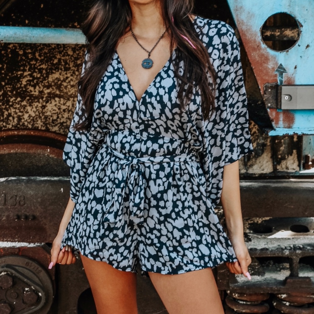 Buddy Love Leopard Print Romper